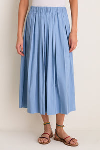 Blue Fog Pleated Dixon Midi Skirt