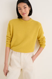 Marigold Cashmere Boyfriend Bodie Crewneck