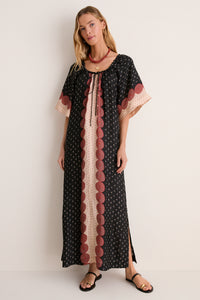 Tuscan Sun Cupro Short Sleeve Claudine Dress