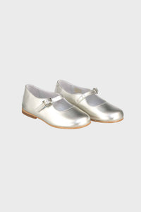 Silver Leather Girl Mary Jane Shoes