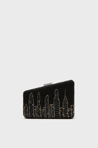 Carmella NYC Skyline Beaded Clutch