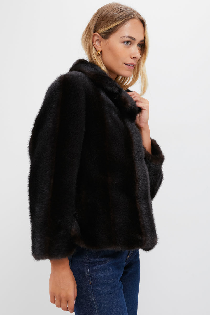 Brown Fur Cropped Carmella Coat