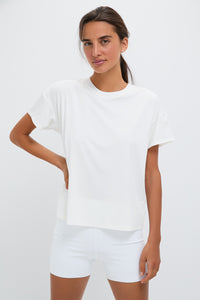 White Short Sleeve Performance Jersey Ryan Boyfriend Tee