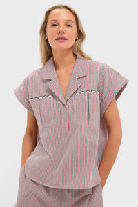 Red and Blue Stripe Scottie Shirt