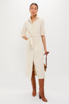 Cream Wide Wale Corduroy Tara Shirt Dress