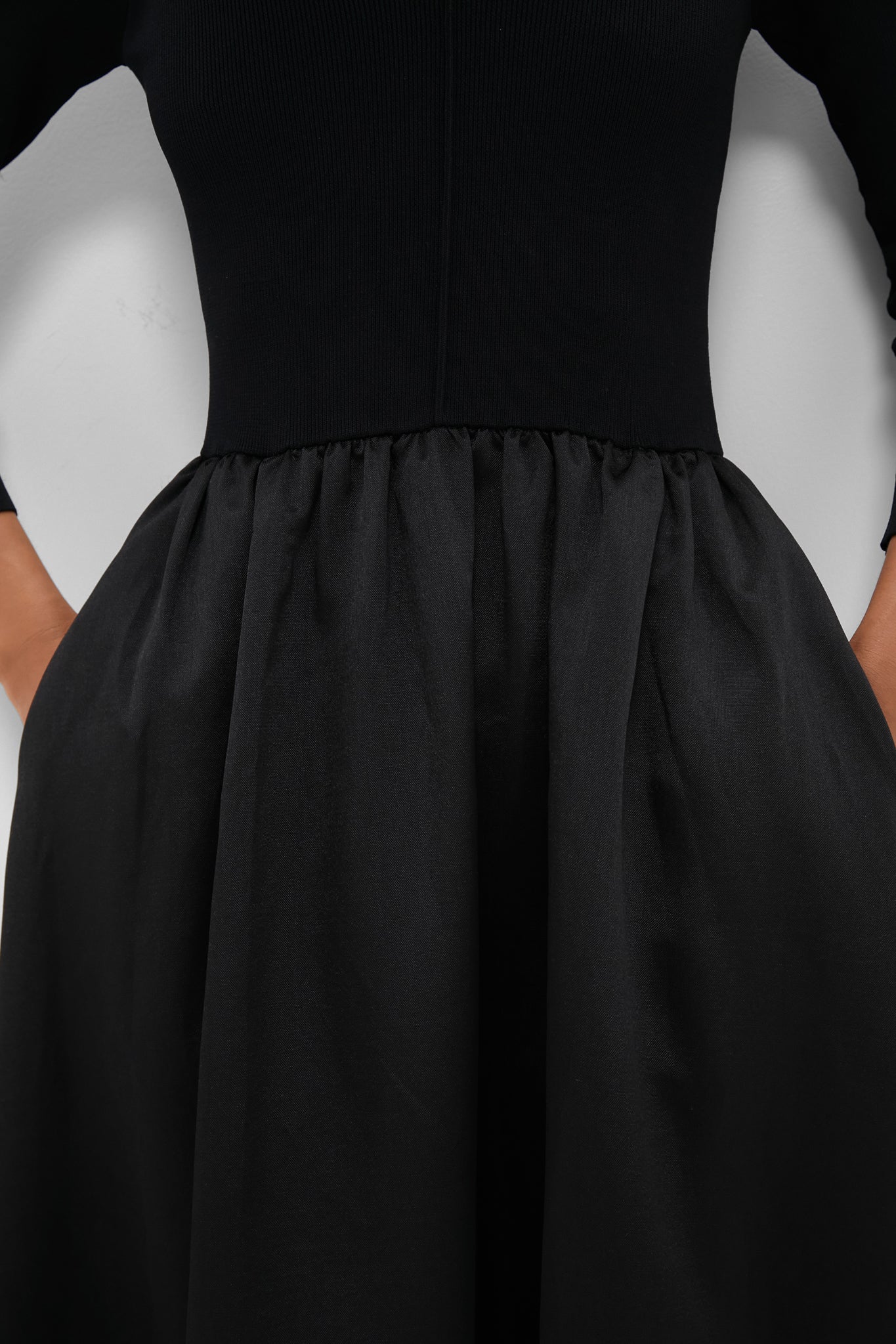 Black Dupioni Clea Dress