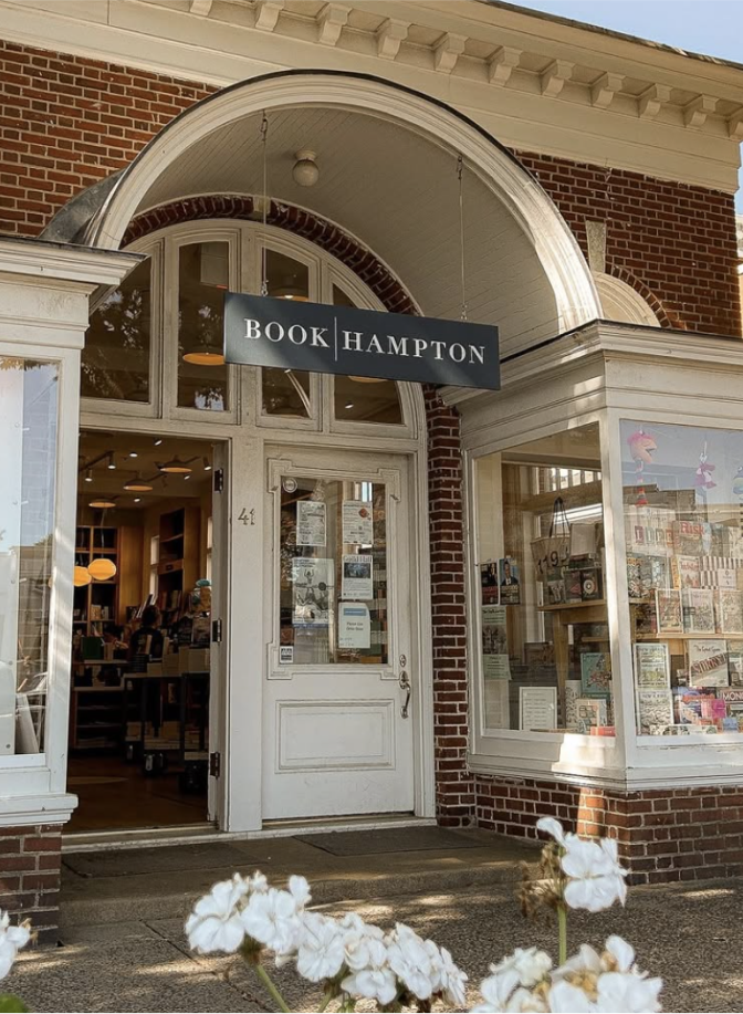 The storefront of Book Hampton bookstore with a high arch.