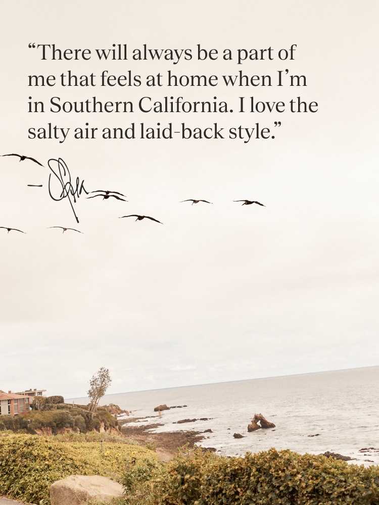 Beach scene with quote