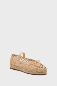 Natural Crochet Raffia Kayla Ballet Espadrilles