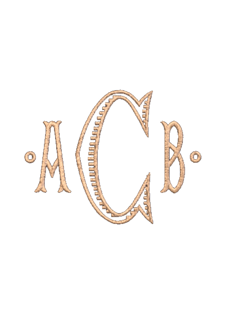 Small A (first initial), large C (last initial), small b (middle initial) in monogram format.