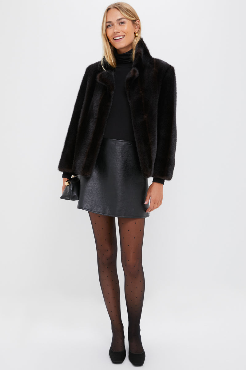 Brown Fur Cropped Carmella Coat