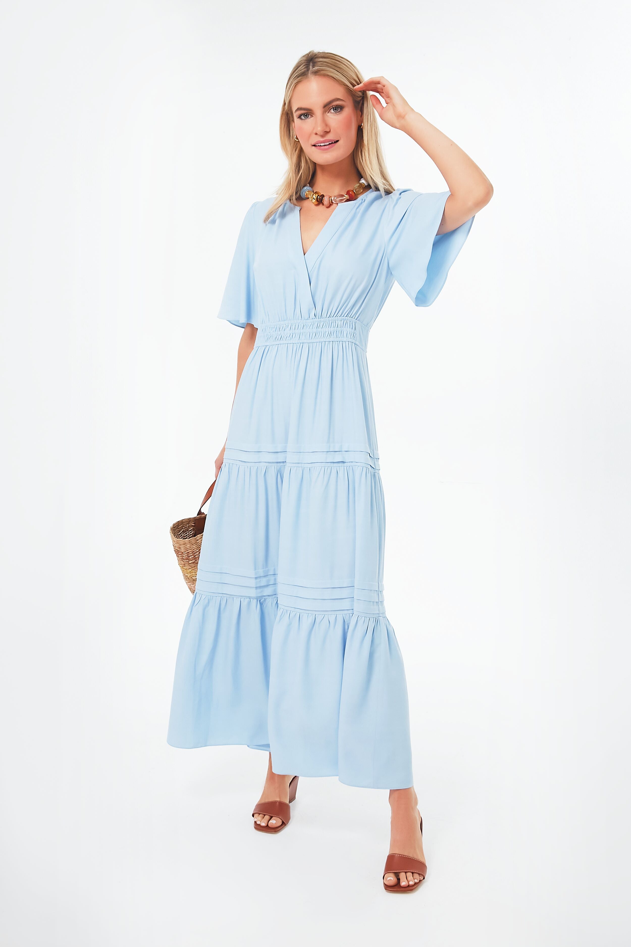 Dolma - Pamo Tiered Maxi Dress (Blue, S)