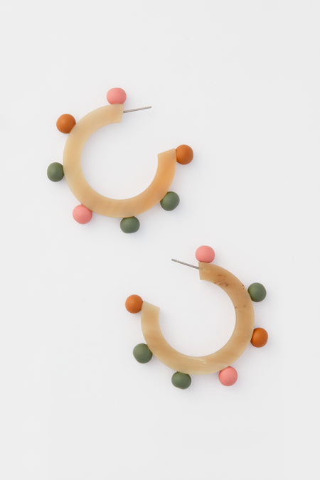 Rainbow Bead Hoops