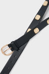 Black and Gold Flat Studded Belt