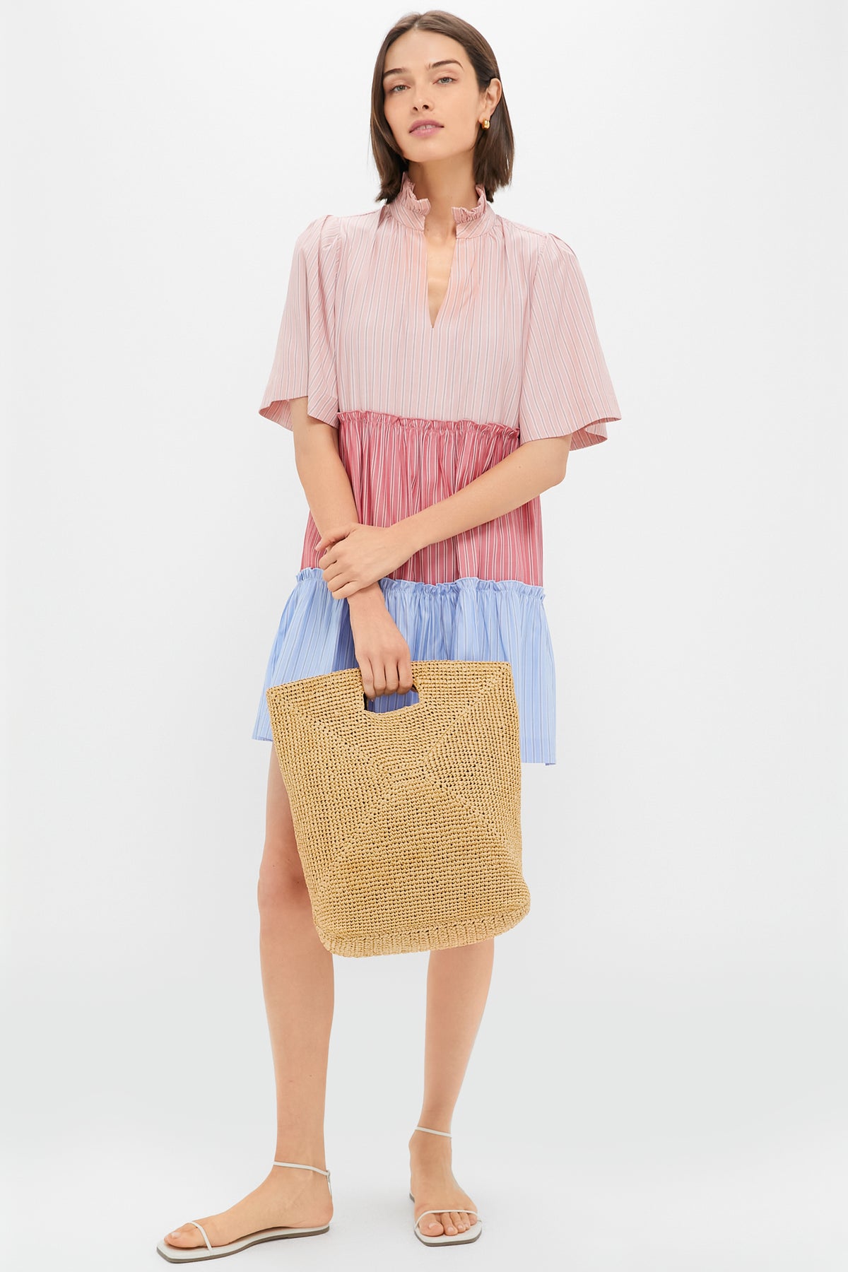 Ruby and Cornflower Stripe Colorblock Crawford Dress | Tuckernuck