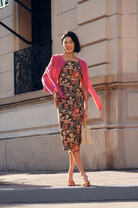 Olive Ornate Floral Eleonore Dress