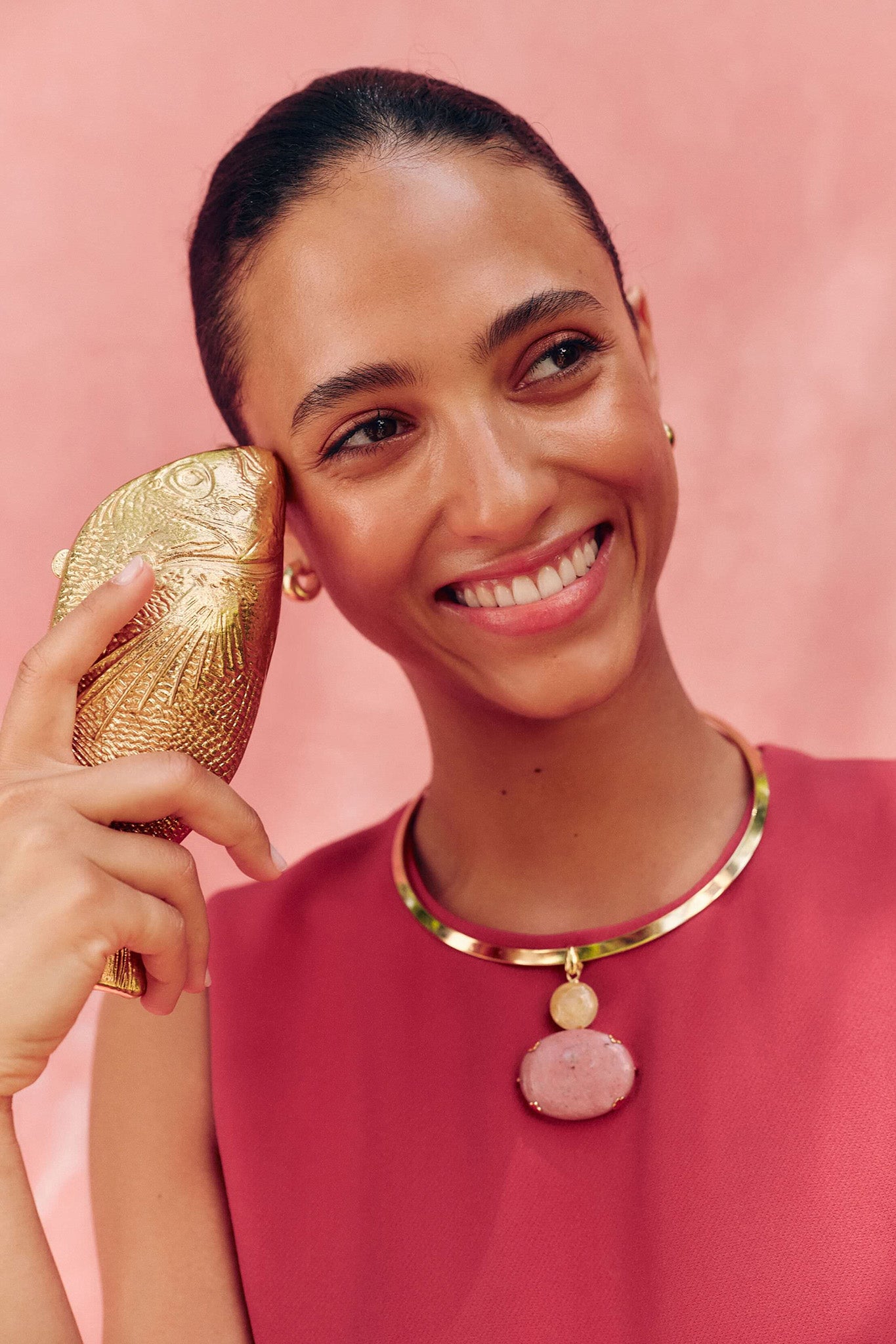 Gold Splash Metal Clutch