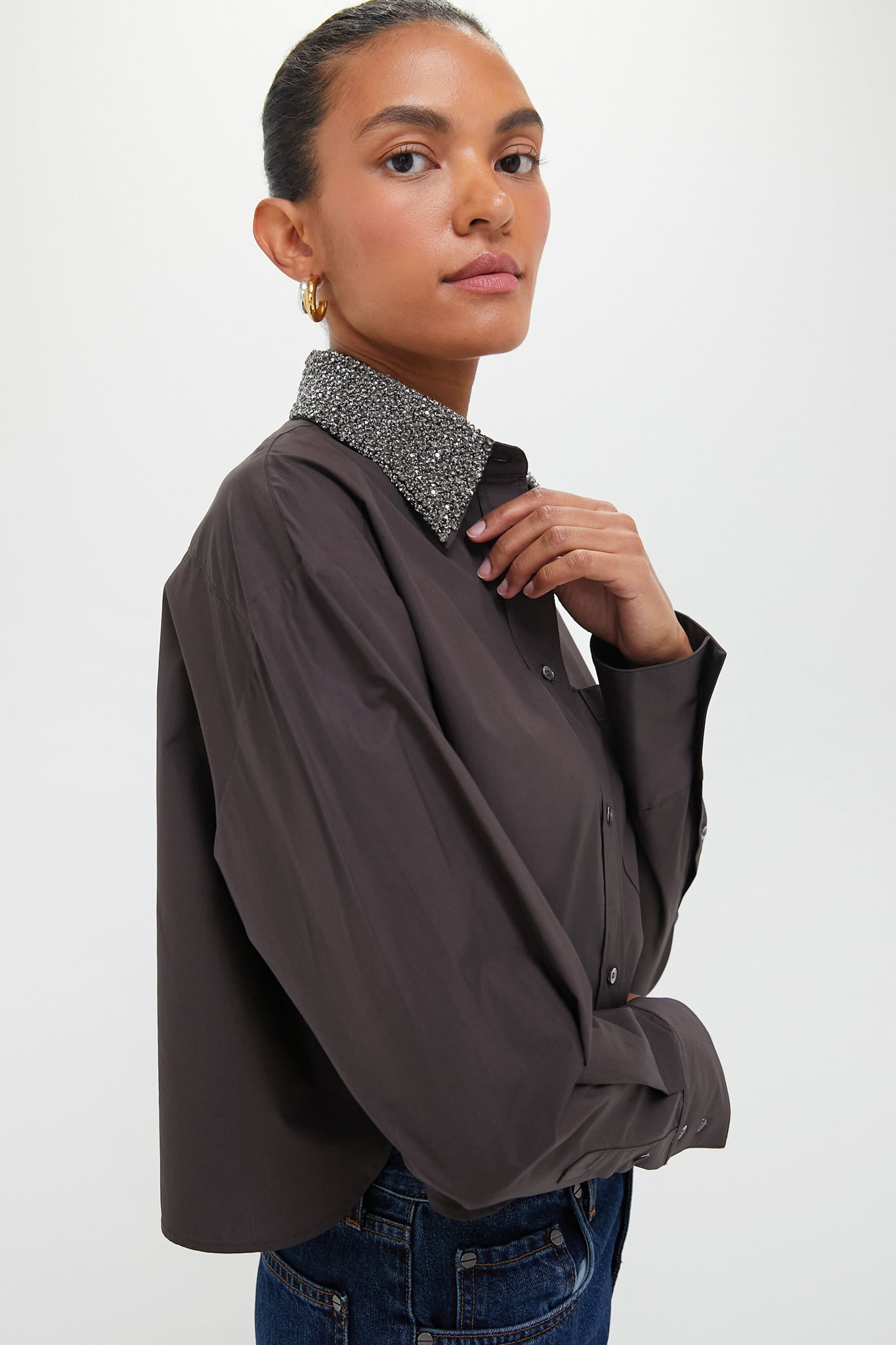 Fudge Little Big Joe with Crystal Collar Shirt | TWP