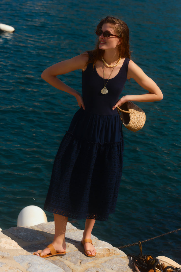 Tuckernuck Navy Casey Midi Dress Navy / L