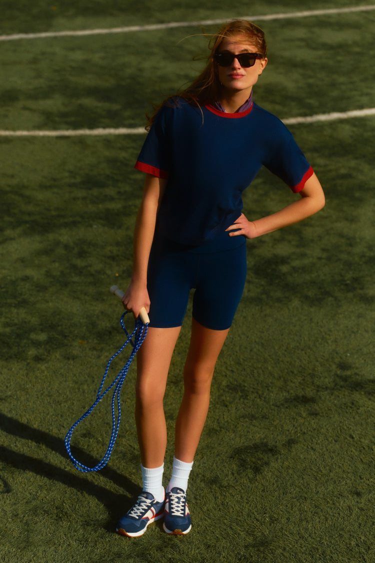 Navy Compression Spandex Mac Bike Short
