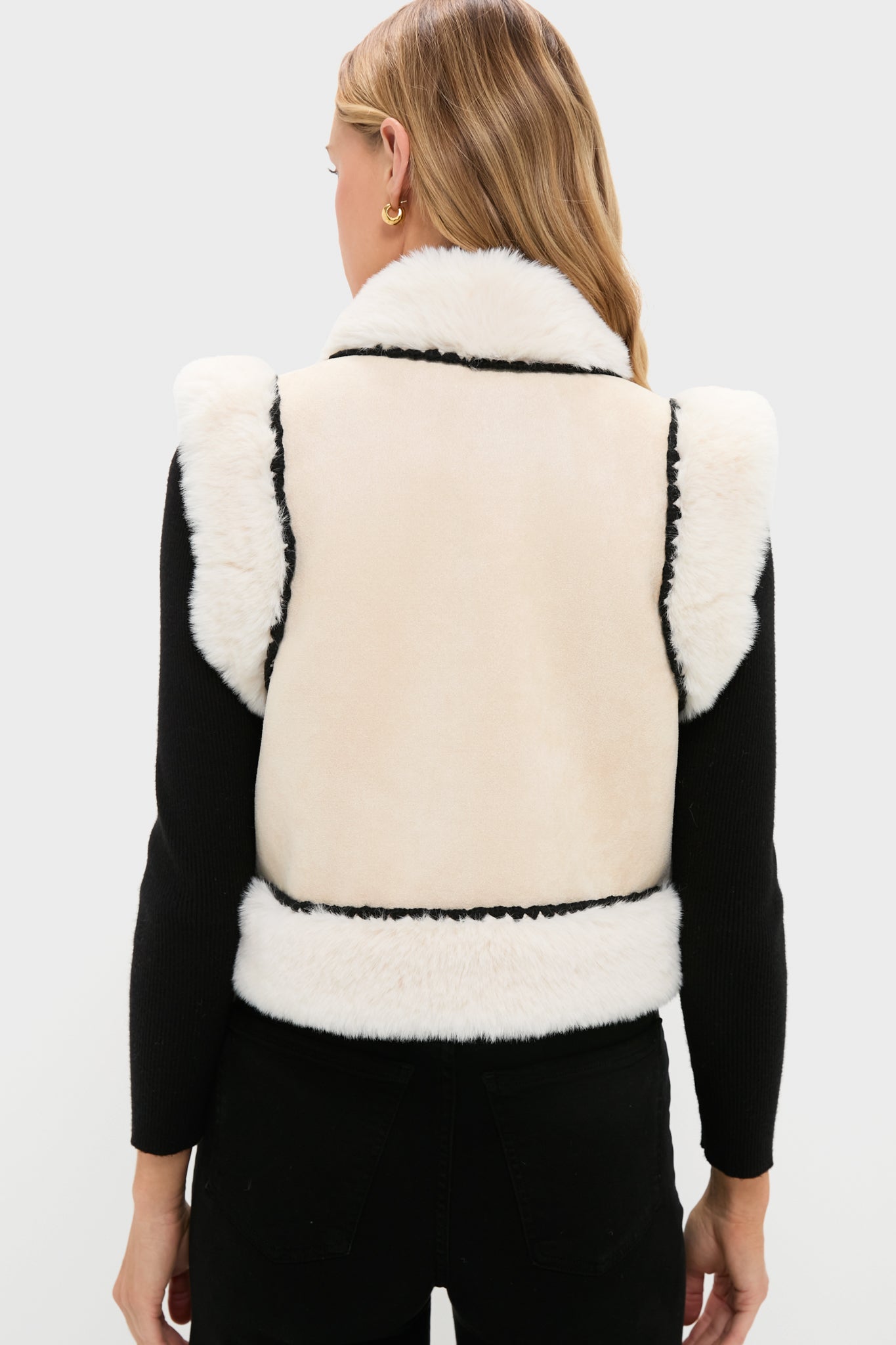 Cream Suede Cropped Chamonix Vest
