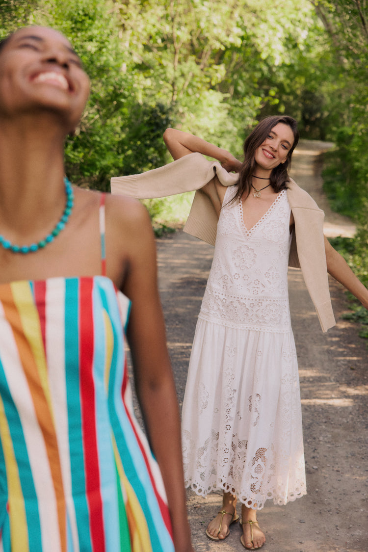 White Gardener Embroidery Maxi Dress | Sea New York