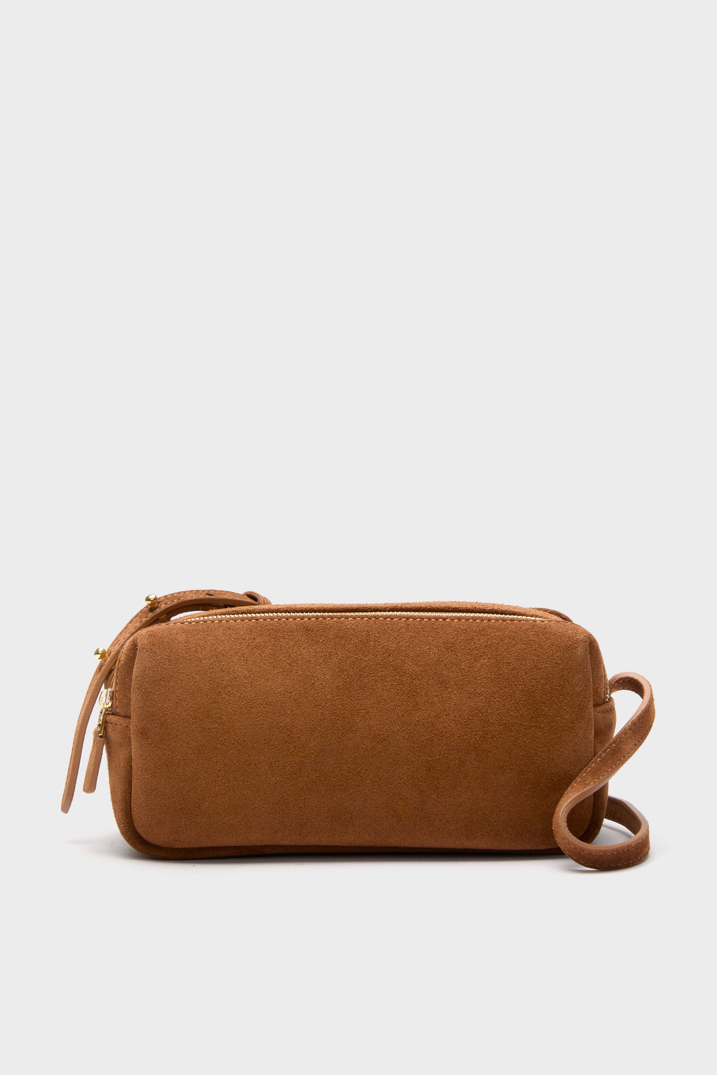 Cognac Suede Mini Trousse