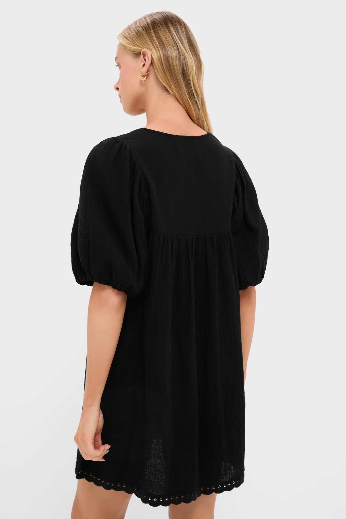 Black Crochet Diana Mini Dress | Hyacinth House