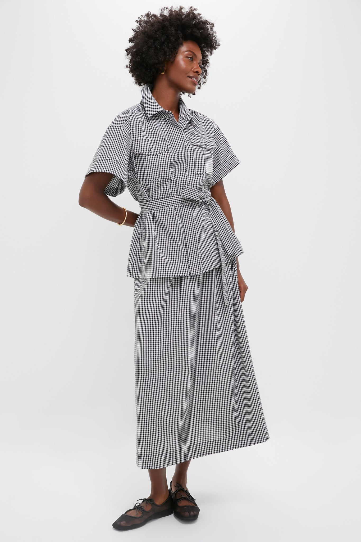 Black Gingham Athena Skirt