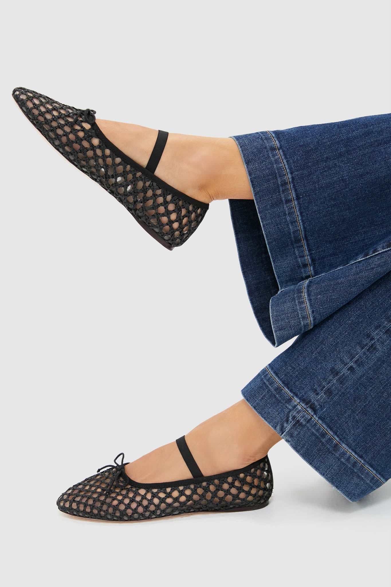Black Crochet Leonie Flats | Loeffler Randall
