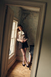 White Satin Brianna Bow Blouse