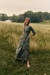 Sage Bouquet Royal Maxi Shirt Dress