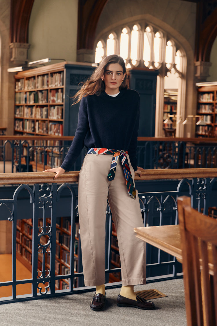 Midnight Navy Cashmere Boyfriend Bodie Crewneck