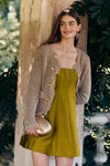 Natural Mireille Fringe Trim Cardigan