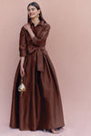 Exclusive Cognac Julip Belted Gown