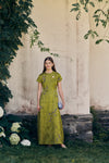 Matcha Flora Lapel Maxi Dress