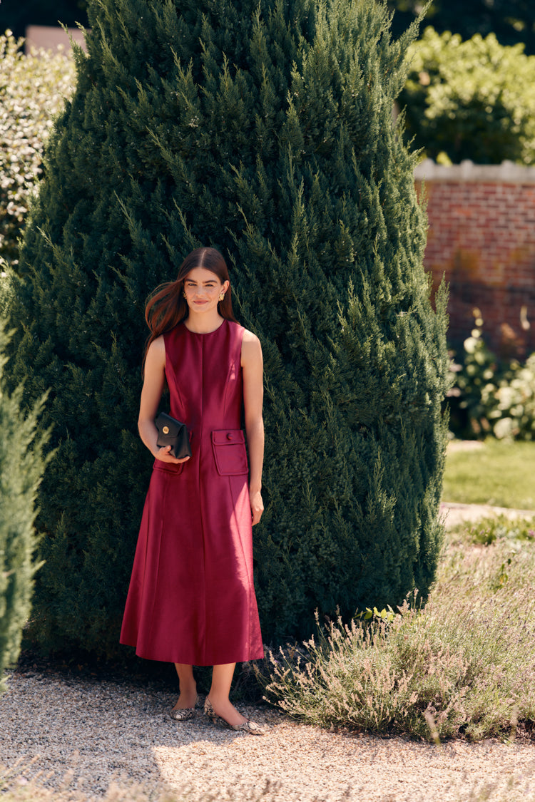 Berry Dupioni Helene Dress