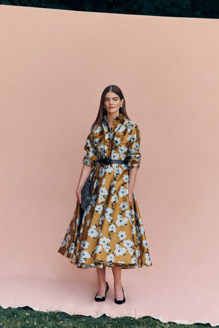 Mustard and Blue Breezy Poppy Celeste Dress