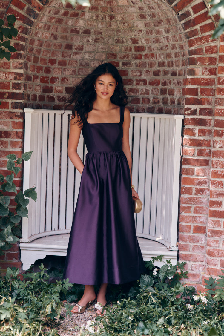 plum winter dress Tuckernuck Dupioni Esme Plum / XL Wrap Dress Size:M ruched sleeves exclusiveprint How to Dress for