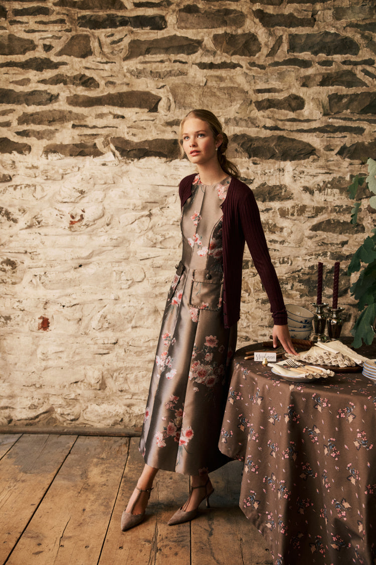 Tea Rose Jacquard Helene Dress