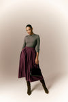 Graphite Cashmere Silk Long Sleeve Katie Tee