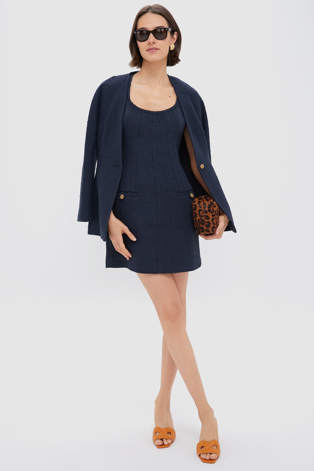 Navy Tweed Britton Dress