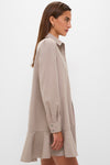 Taupe Brushed Wool Callahan Shirt Dress