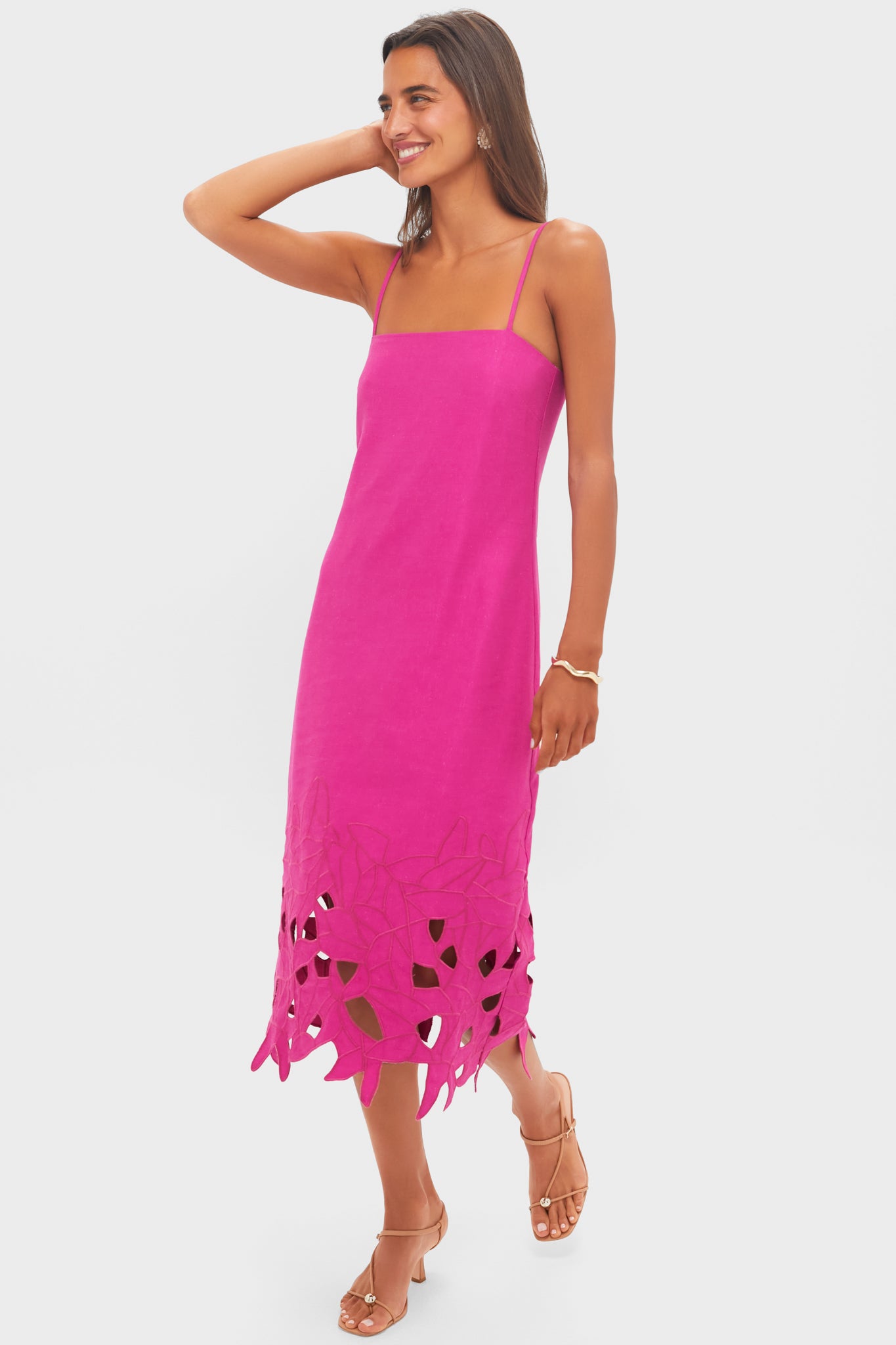 Fuchsia Linen Somerset Maxi Dress