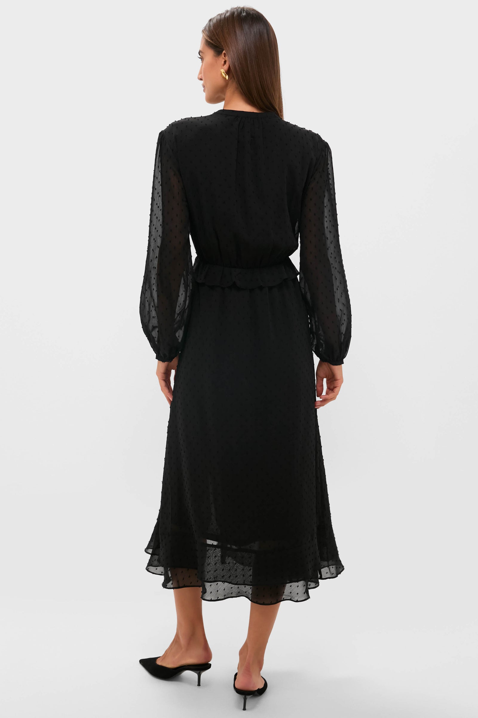 Black Textured Dot Selwyn Dress