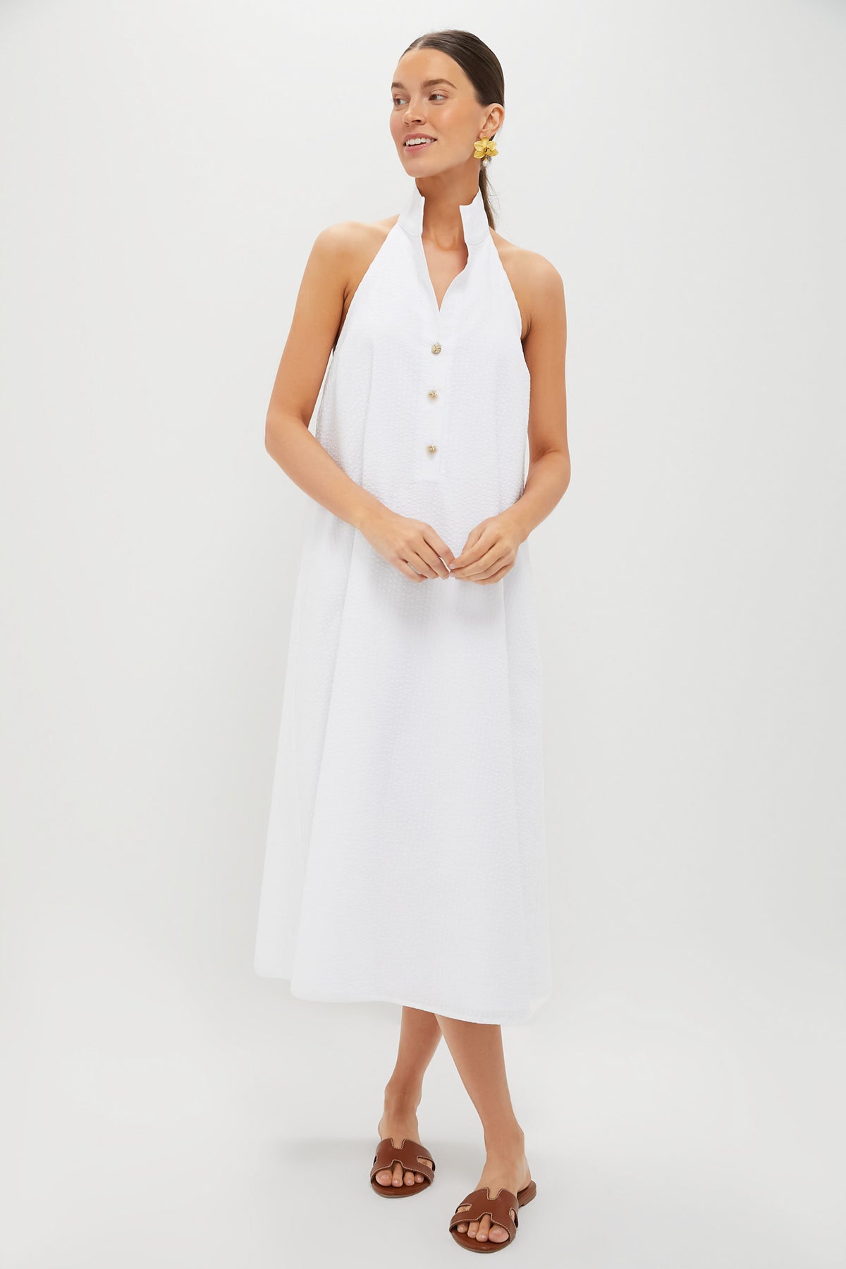searsucker dress women White Seersucker Jagger Dress