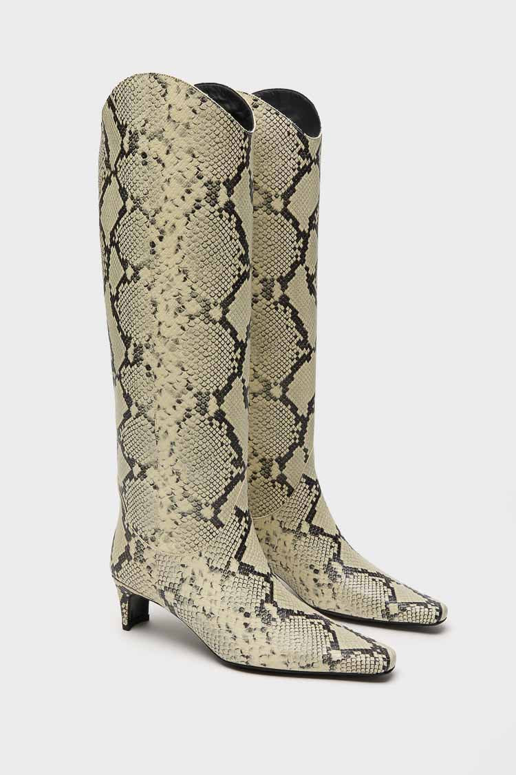 White Snake Western Wally Boot