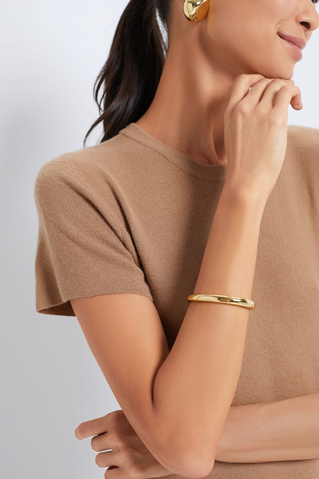 Tan Cashmere T-Shirt Maxi Dress