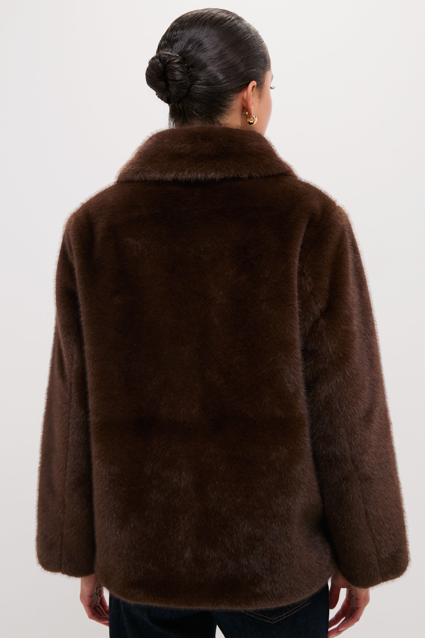 Dark Brown Faux Fur Brooke Cardigan