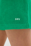 Green Terrycloth Driftwood Shorts